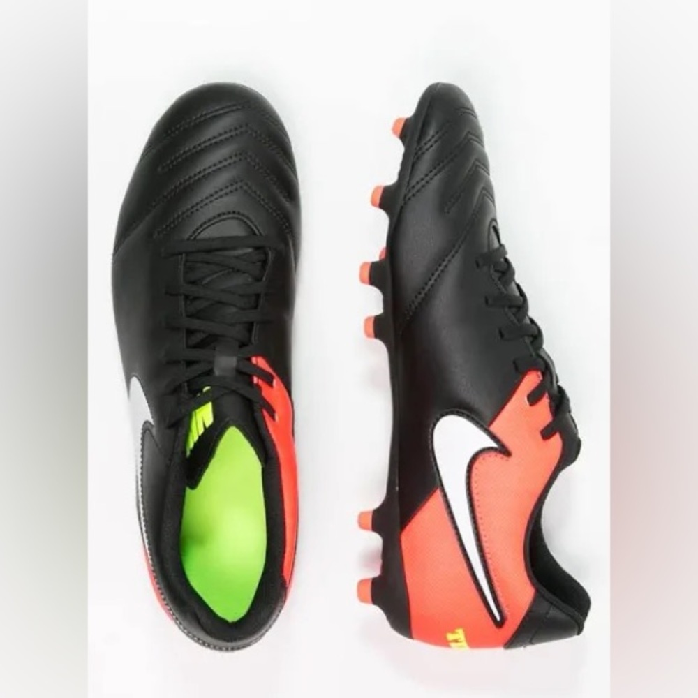 Nike Tiempo Rio III Soccer FG black white hyper‎ orange volt youth 1.5